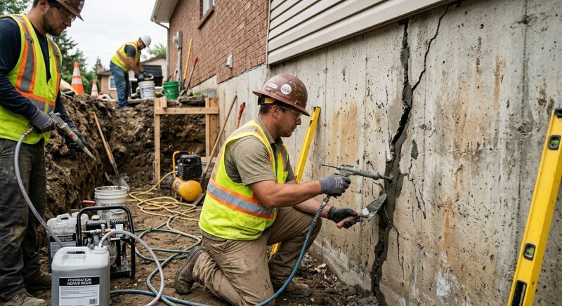 Cracked Foundation Repair in Guilford, CT