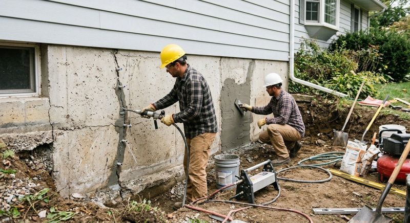 Cracked Foundation Repair in Wethersfield, CT
