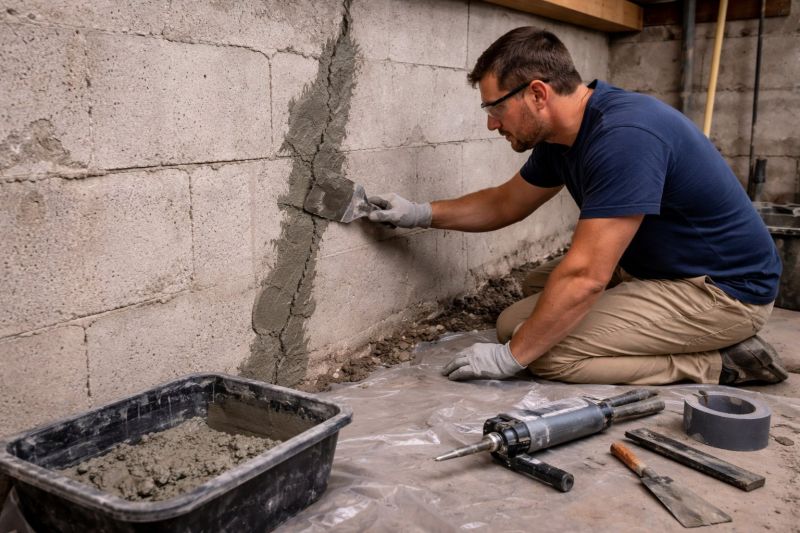Foundation Crack Repair in Woodbury, CT