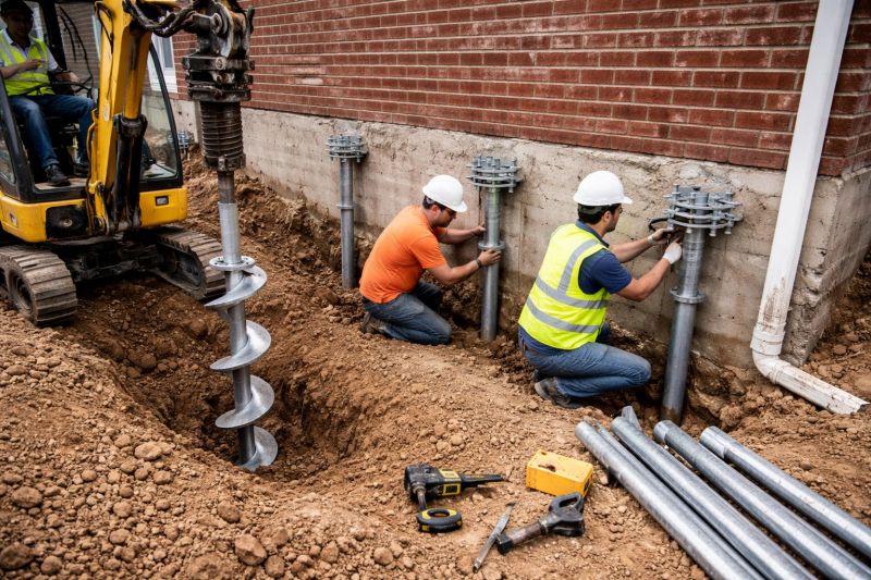 Helical Piers Installation in Berlin, CT