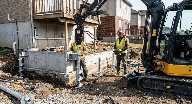 Helical Piers Installation in Berlin, CT