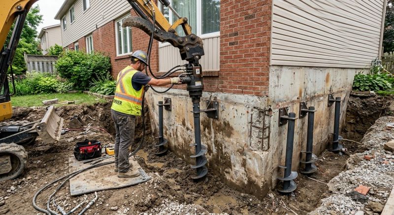 Helical Pile Installation in Berlin, CT