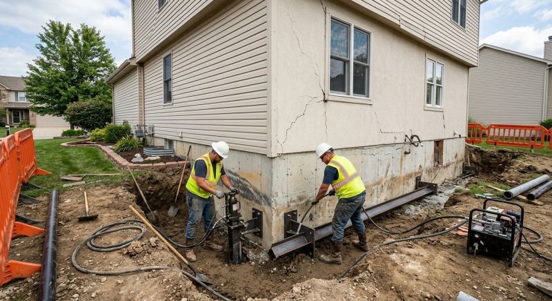 Sinking Foundation Repair in Branford, CT