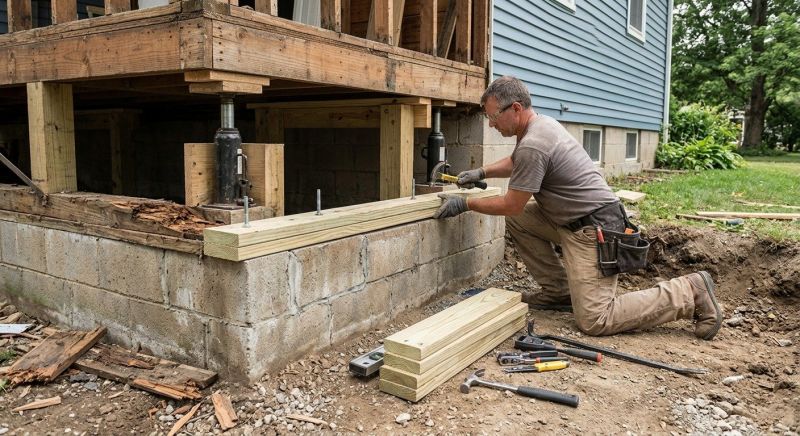 Sinking Foundation Repair in Cromwell, CT