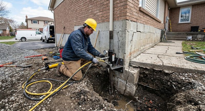 Sinking Foundation Repair in East Hampton, CT