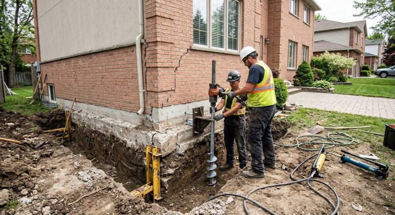 Sinking Foundation Repair in Glastonbury, CT