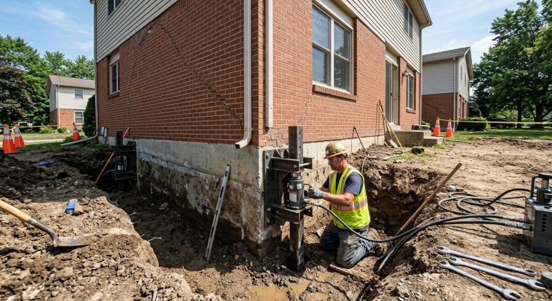 Sinking Foundation Repair in Plainville, CT